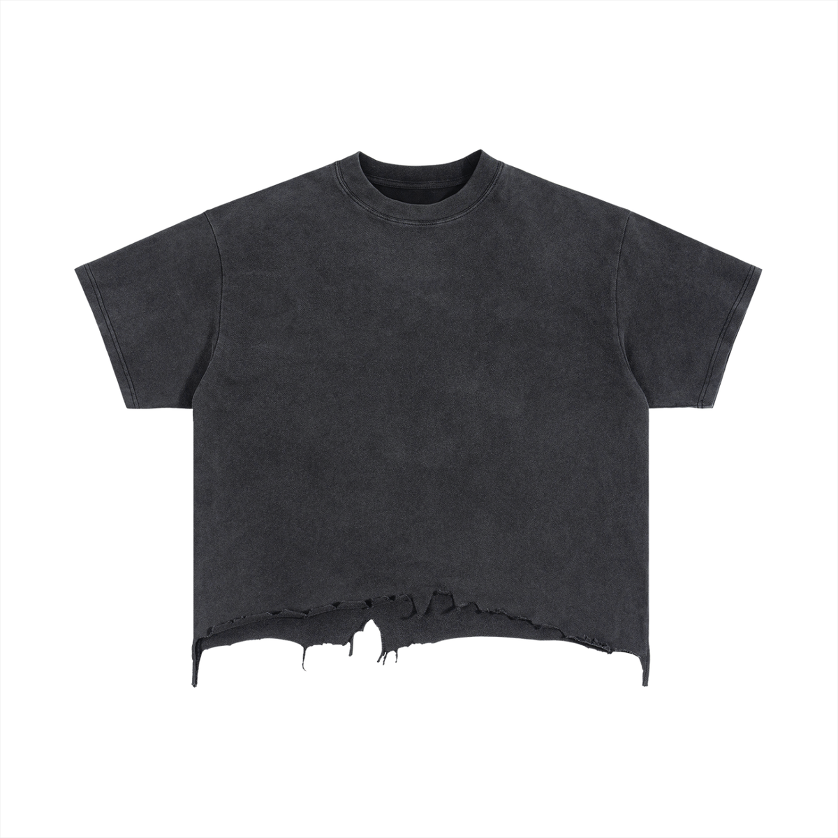 Vintage Wash Distressed Hem Boxy T-Shirt