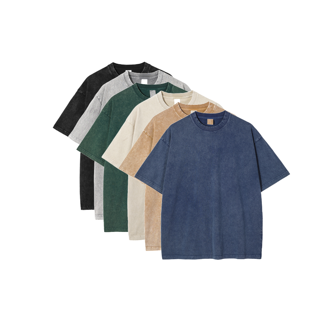 Shop Essential 6-Pack 250 GSM Premium Loose-Fit Vintage Wash T-Shirts