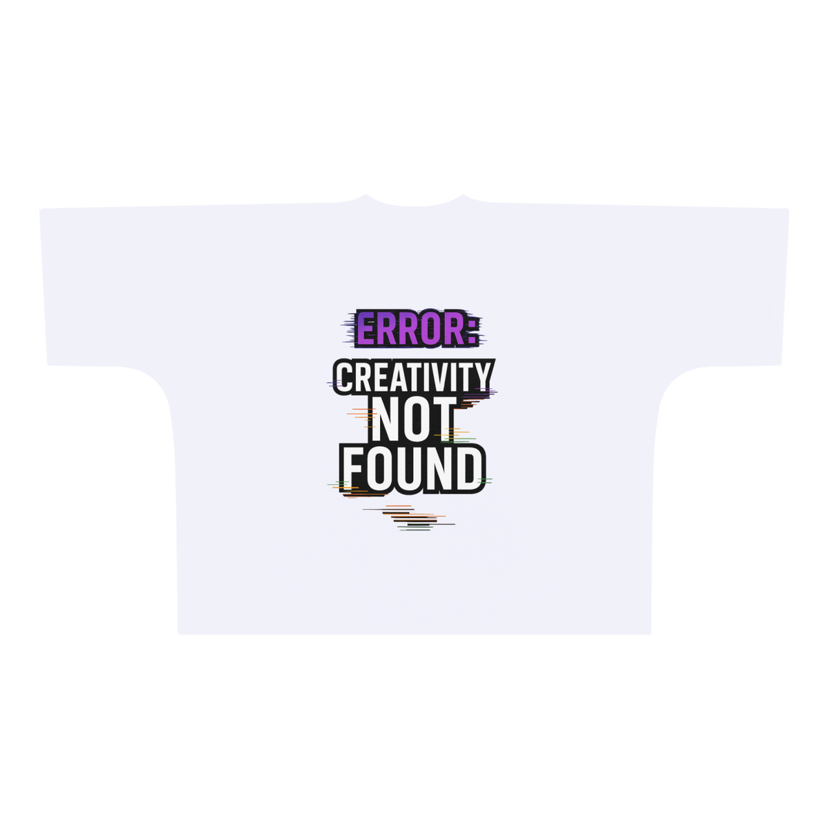 Shop White “Error: Creativity Not Found” Oversized Boxy T-Shirt (300 GSM)