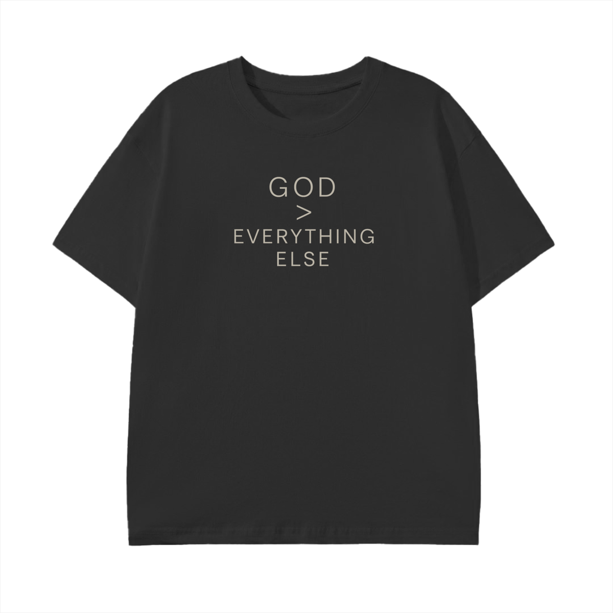 Shop “GOD > Everything Else” Classic Inscription T-Shirt (180 GSM)