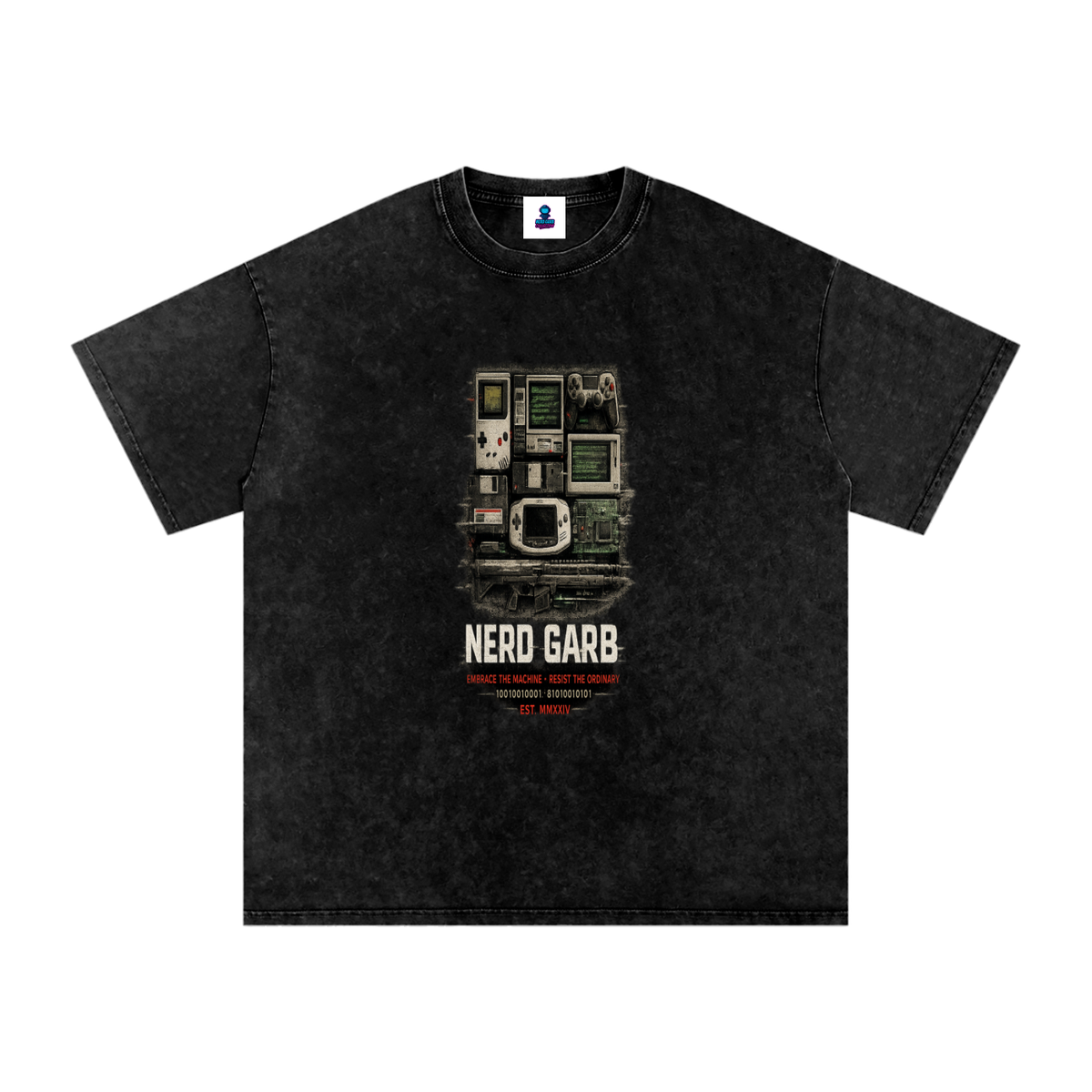 Retro Tech Archive Snow Washed Oversized T-Shirt