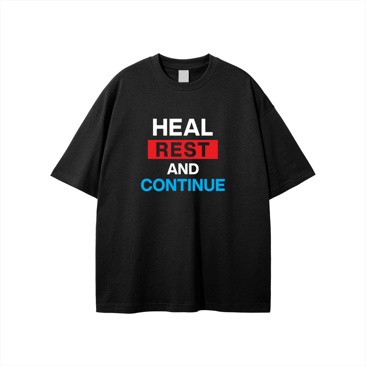 Buy “Heal, Rest and Continue” Unisex Lightweight Loose-Fit Cotton T-Shirt