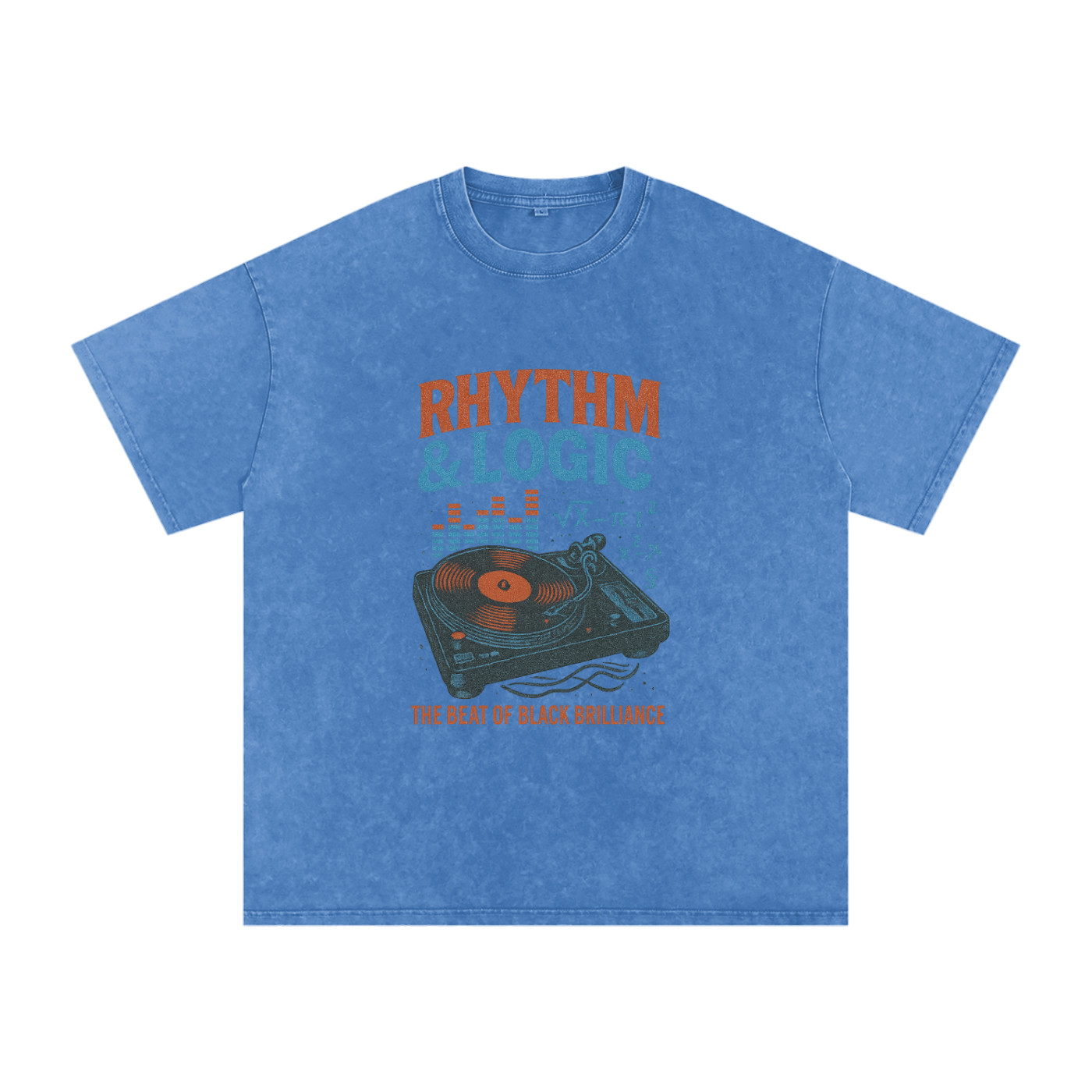 “Rhythm & Logic” Snow Washed Oversized Cotton T-Shirt