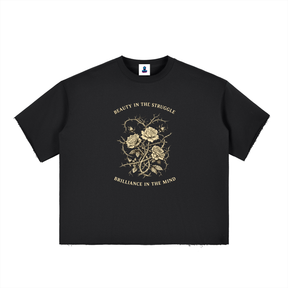 NGC “Beauty in the Struggle” Heavyweight Loose Fit Tee - Raw Edge Streetwear T-Shirt (280 GSM)