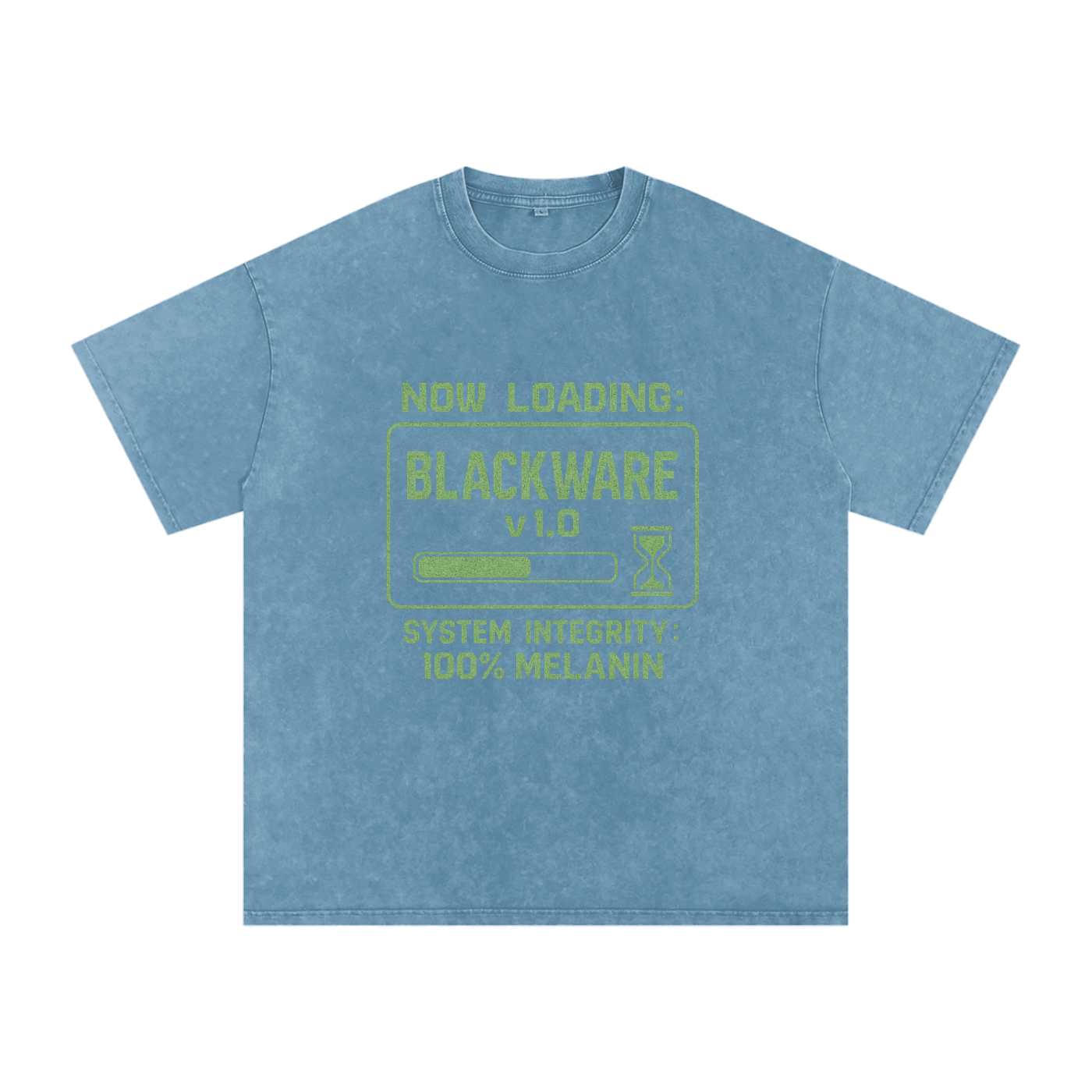 “Now Loading” Snow Washed Oversized Cotton T-Shirt