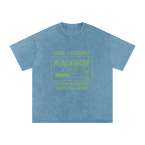 “Now Loading” Snow Washed Oversized Cotton T-Shirt