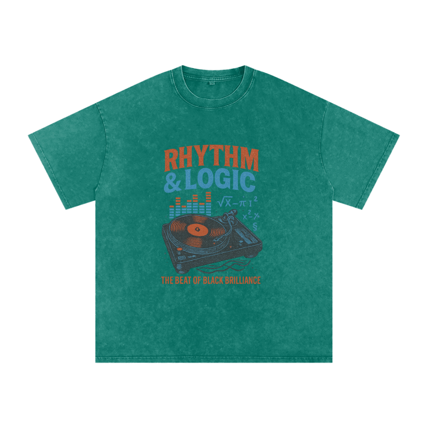 “Rhythm & Logic” Snow Washed Oversized Cotton T-Shirt
