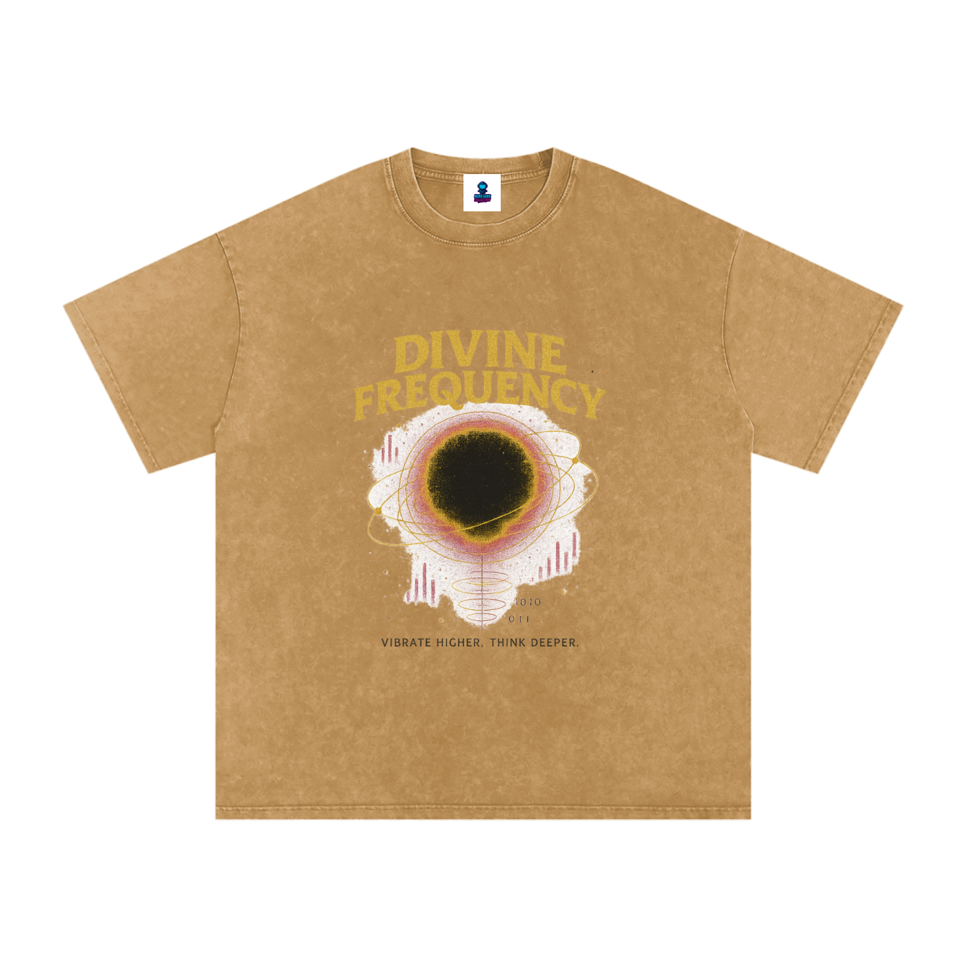 “Divine Frequency” Snow Washed Oversized Cotton T-Shirt