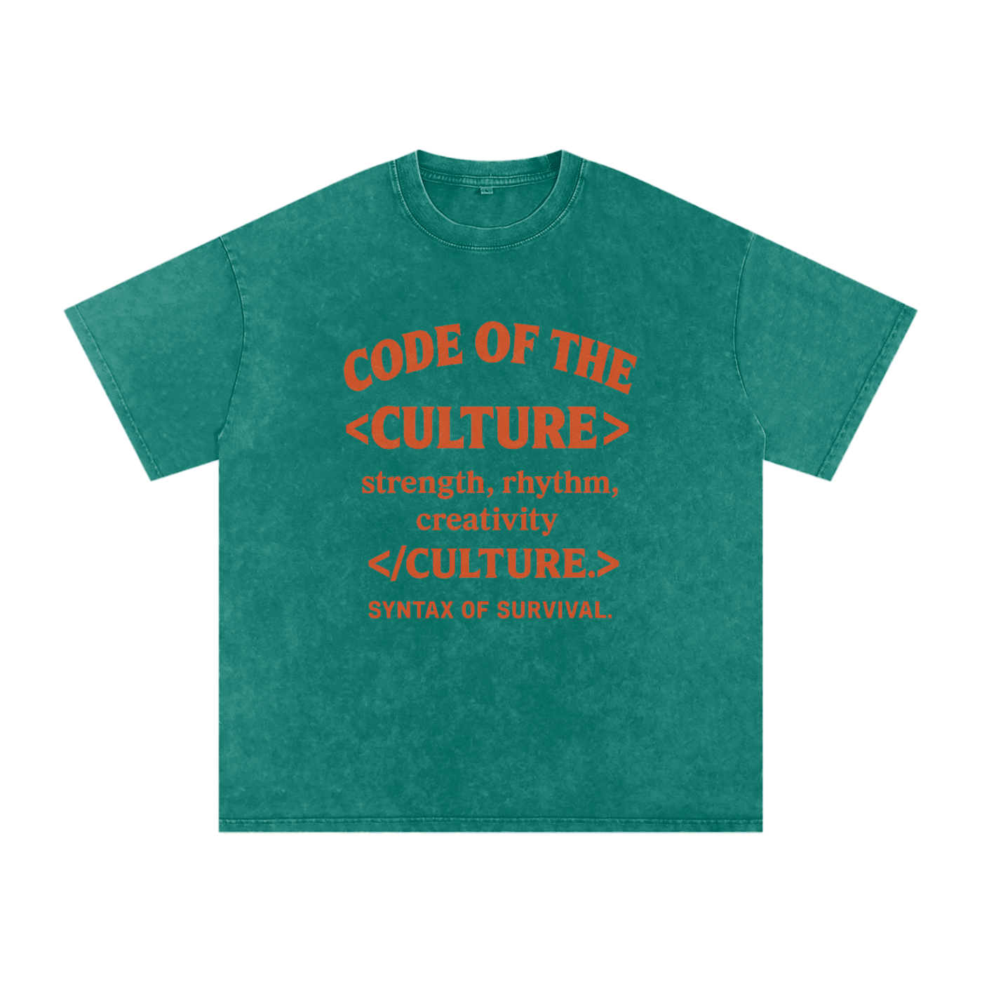 “Code of The Culture” Snow Washed Oversized Cotton T-Shirt