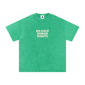 Premium Human Rights Snow Washed Oversized Cotton T-Shirt