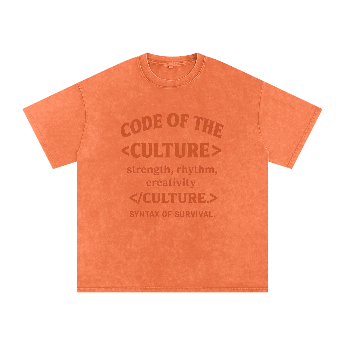 “Code of The Culture” Snow Washed Oversized Cotton T-Shirt