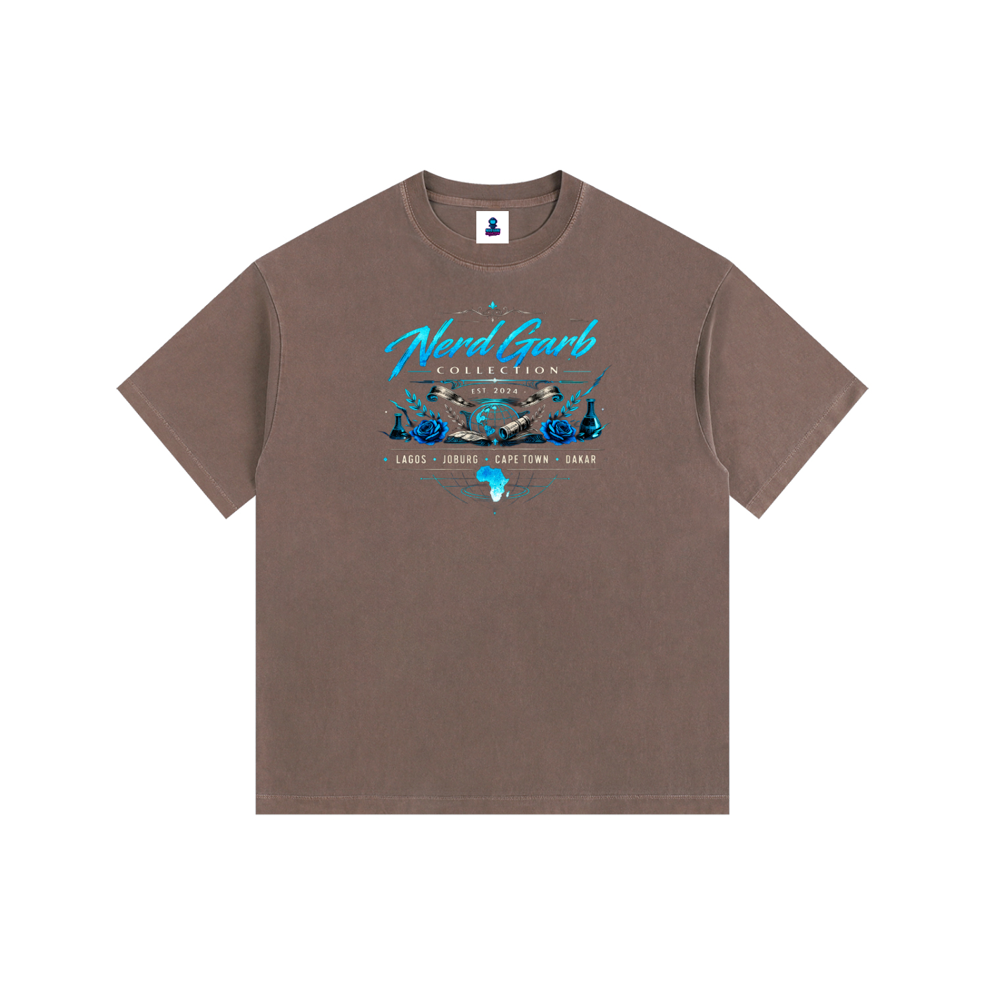 NGC Global Science Washed Tee - Loose Fit Drop Shoulder Graphic Premium T-Shirt