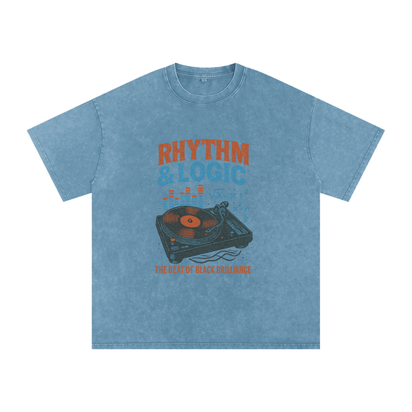 “Rhythm & Logic” Snow Washed Oversized Cotton T-Shirt