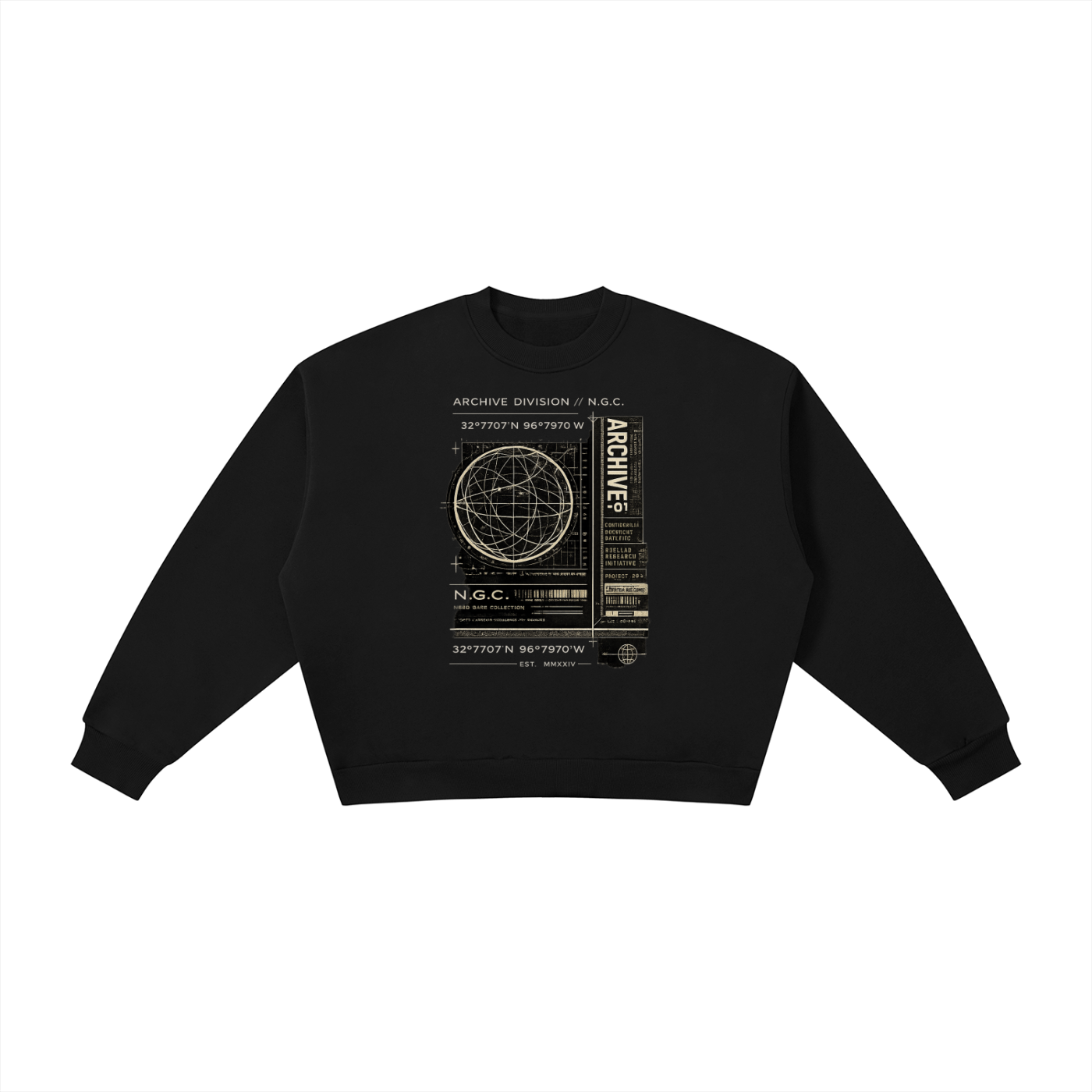 N.G.C. Atomic Archive Boxy Fleece Crewneck Sweatshirt