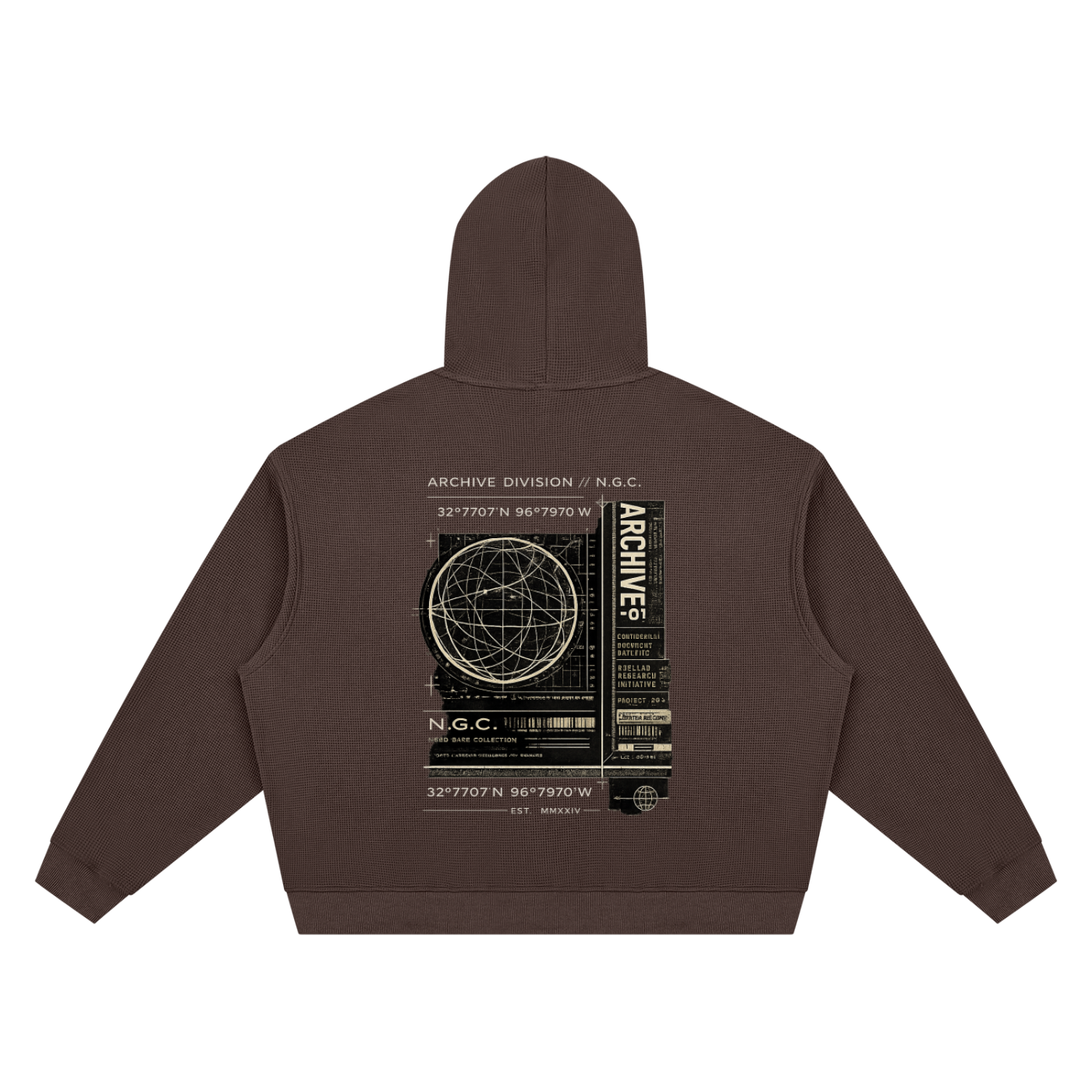 Archive Division 001 Waffle Boxy Hoodie