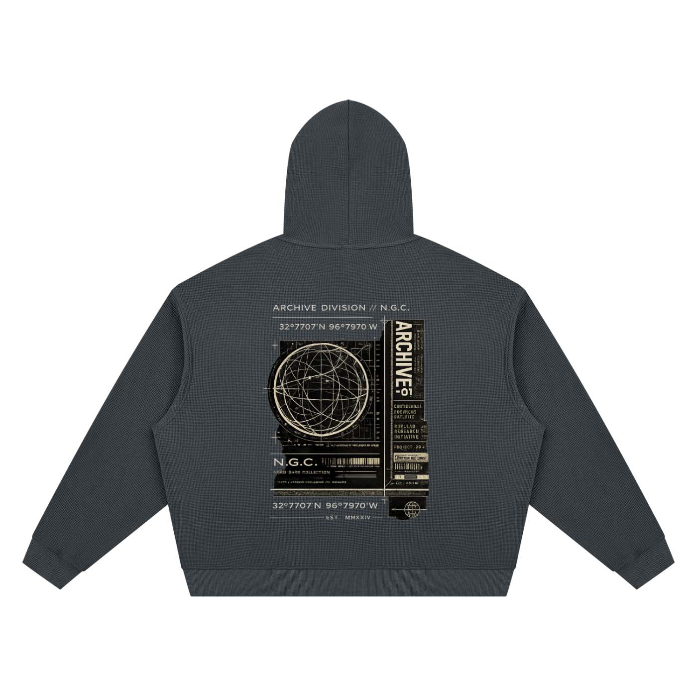 Archive Division 001 Waffle Boxy Hoodie