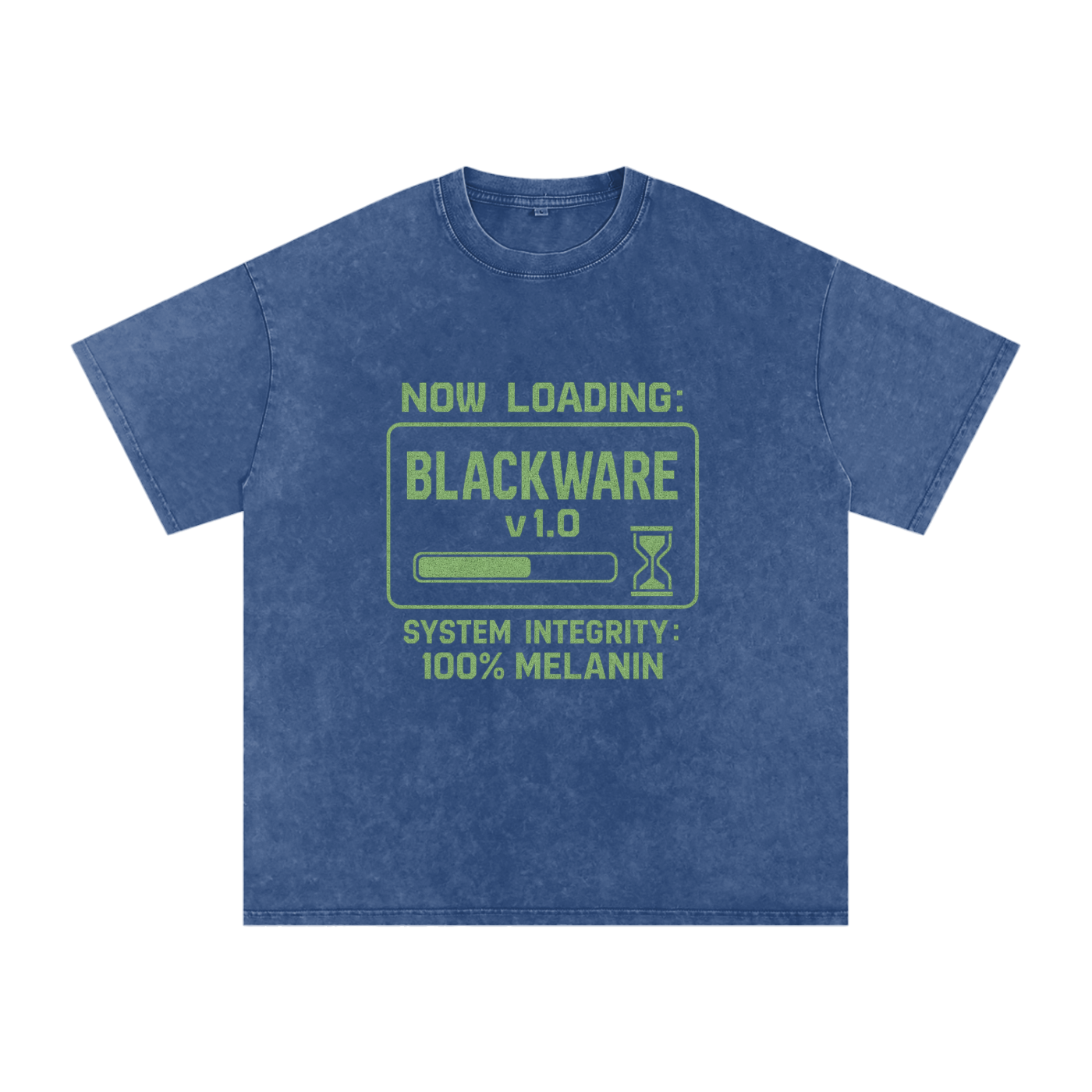 “Now Loading” Snow Washed Oversized Cotton T-Shirt