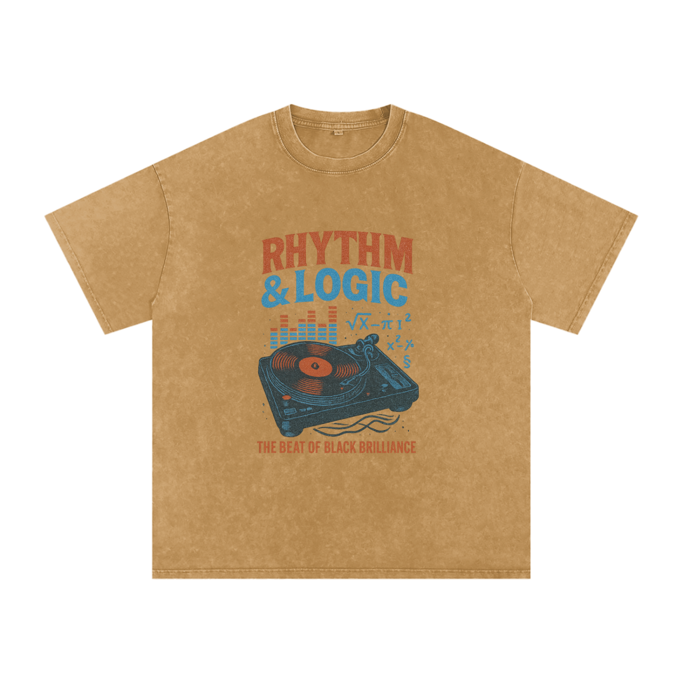 “Rhythm & Logic” Snow Washed Oversized Cotton T-Shirt