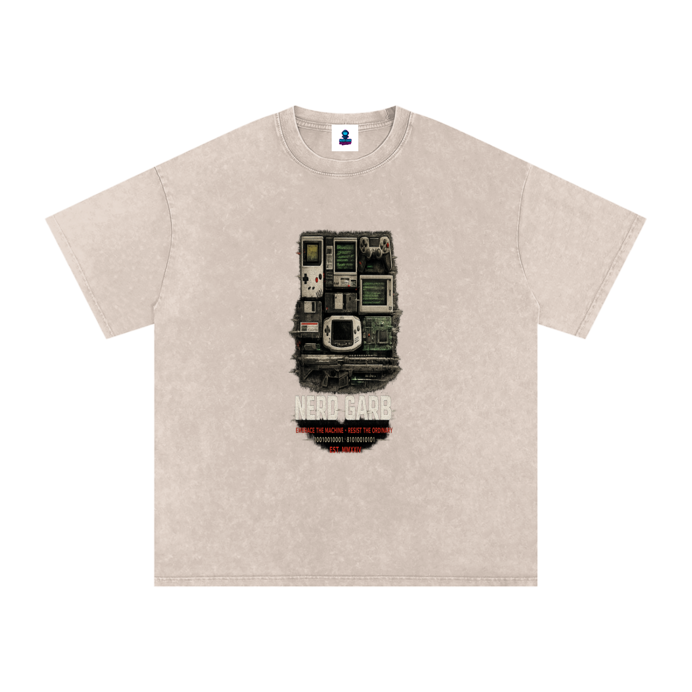 Retro Tech Archive Snow Washed Oversized T-Shirt
