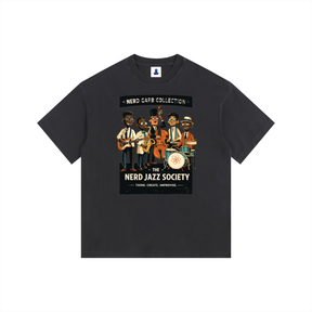 NGC Nerd Jazz Society Graphic Tee - Loose Fit Drop Shoulder Graphic Premium T-Shirt