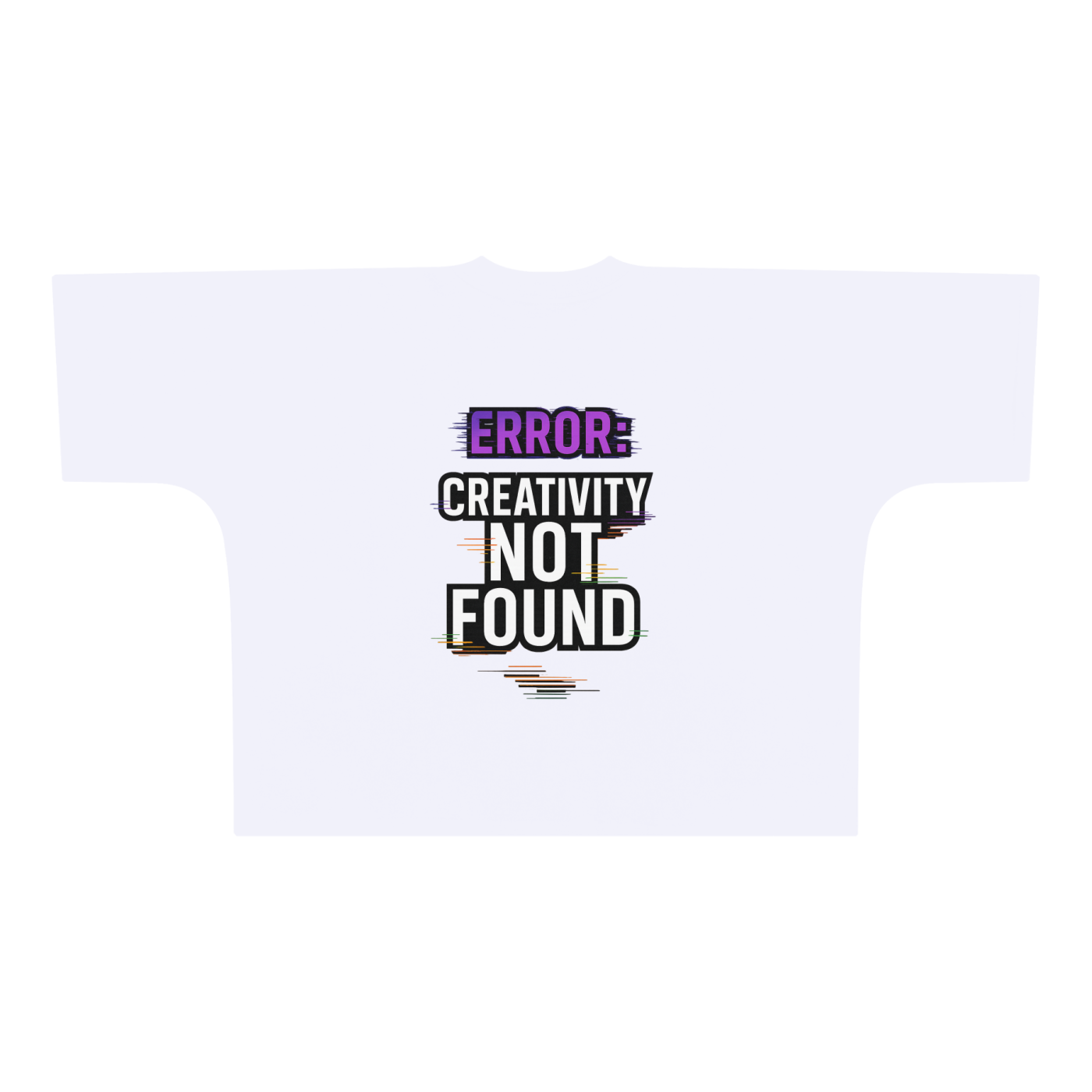 Shop White “Error: Creativity Not Found” Oversized Boxy T-Shirt (300 GSM)