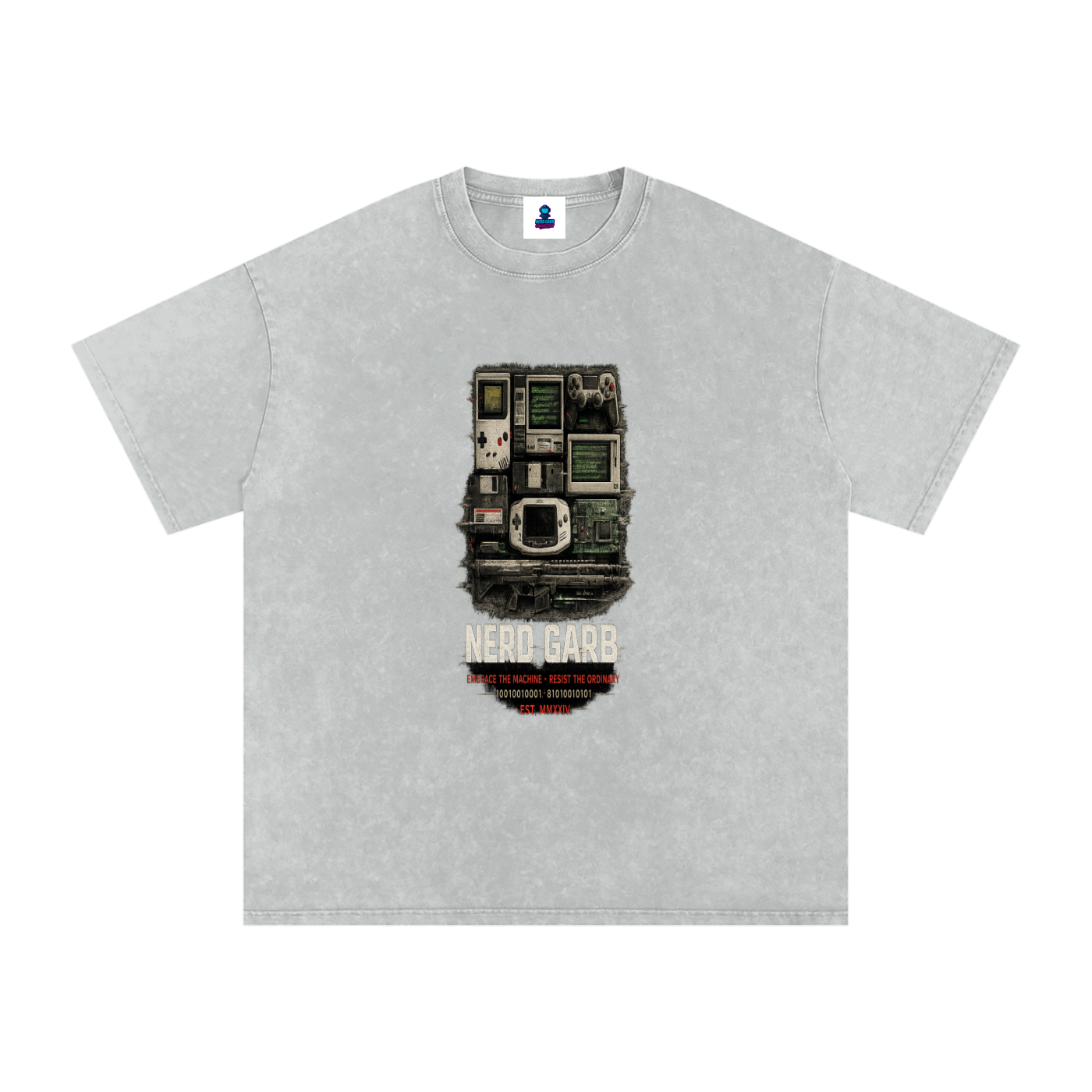 Retro Tech Archive Snow Washed Oversized T-Shirt
