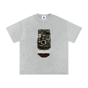 Retro Tech Archive Snow Washed Oversized T-Shirt