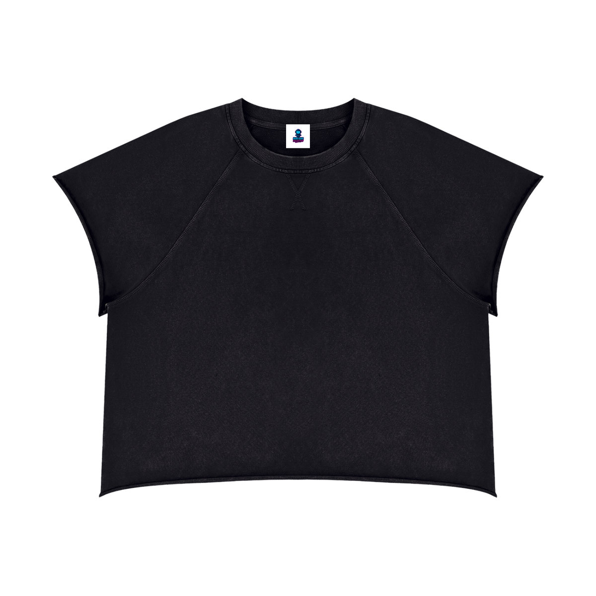 Vintage Wash Raw Edge Boxy Short Sleeve T-Shirt