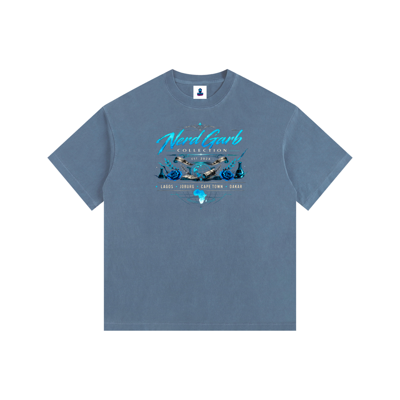 NGC Global Science Washed Tee - Loose Fit Drop Shoulder Graphic Premium T-Shirt