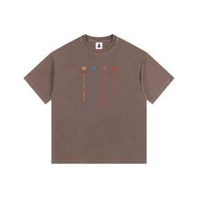 NGC “NERD” Washed Drop Shoulder Tee - Loose Fit Drop Shoulder Graphic Premium T-Shirt