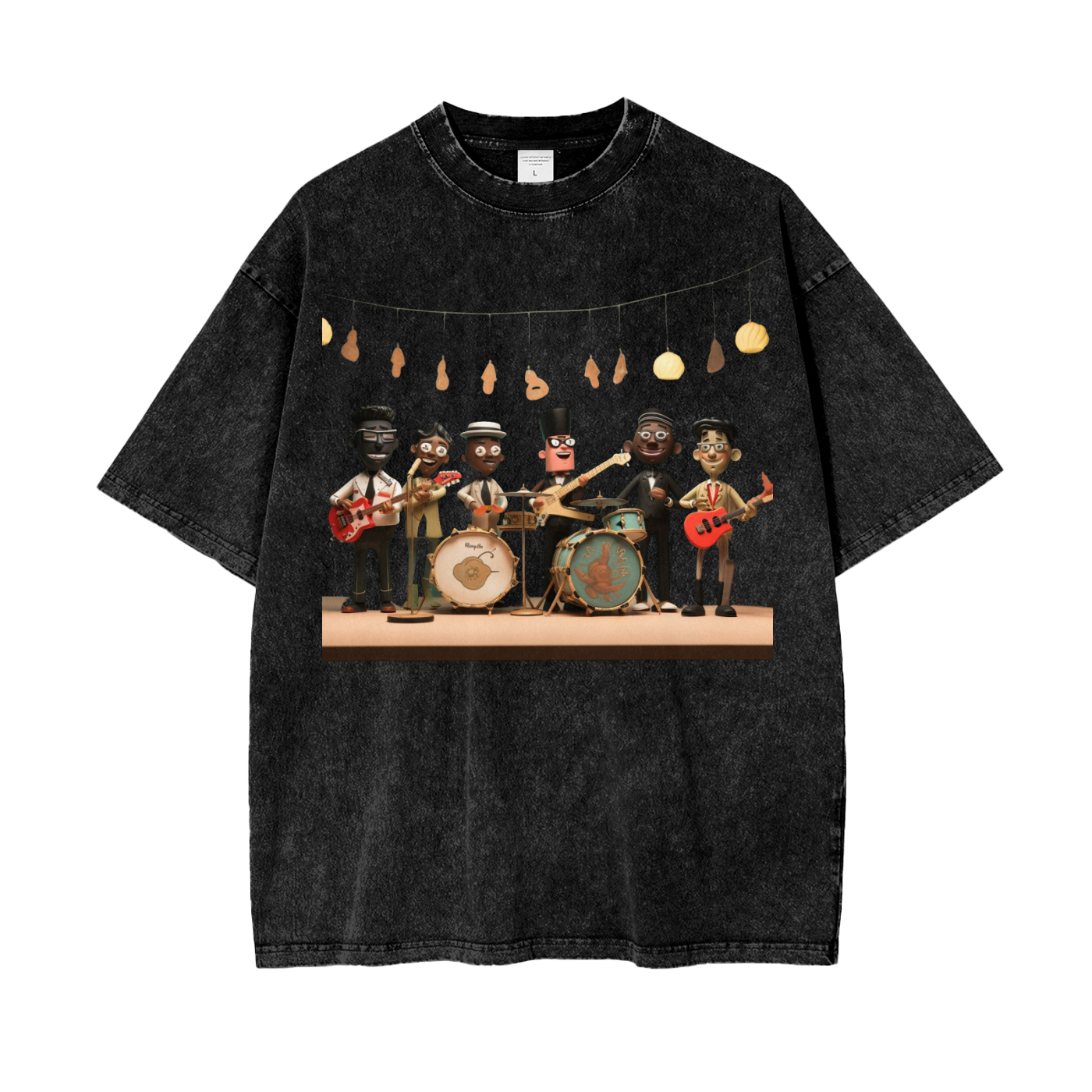 Nerd Jam Session Oversized Snow Wash T-Shirt
