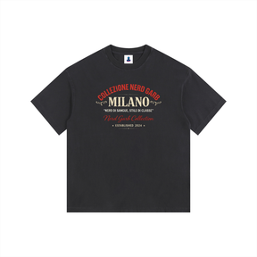 NGC Milano Heritage Logo Tee - Loose Fit Drop Shoulder Graphic Premium T-Shirt