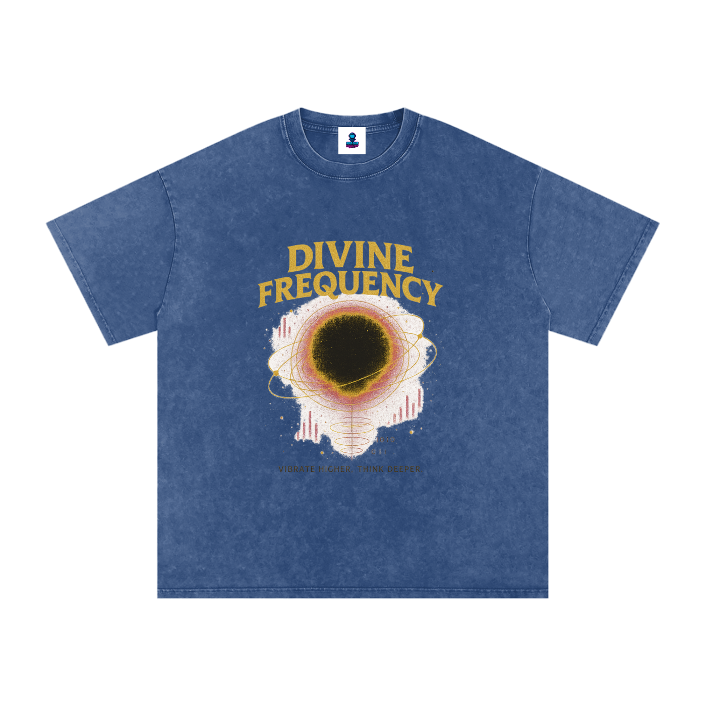 “Divine Frequency” Snow Washed Oversized Cotton T-Shirt