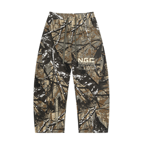 Unisex Tree Camo Barrel Leg Cotton Streetwear Pants