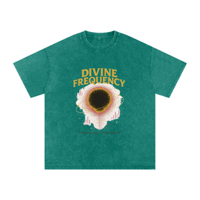“Divine Frequency” Snow Washed Oversized Cotton T-Shirt