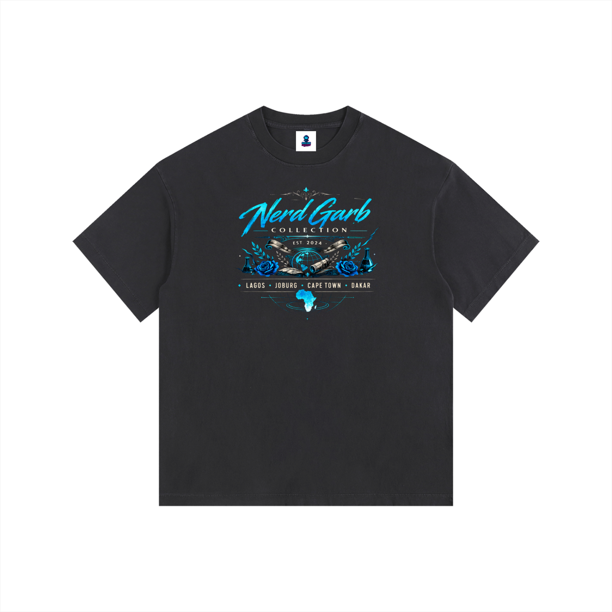 NGC Global Science Washed Tee - Loose Fit Drop Shoulder Graphic Premium T-Shirt