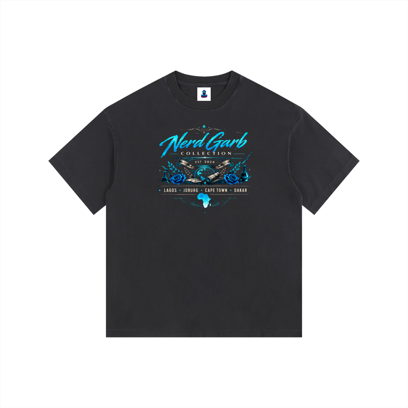 NGC Global Science Washed Tee - Loose Fit Drop Shoulder Graphic Premium T-Shirt