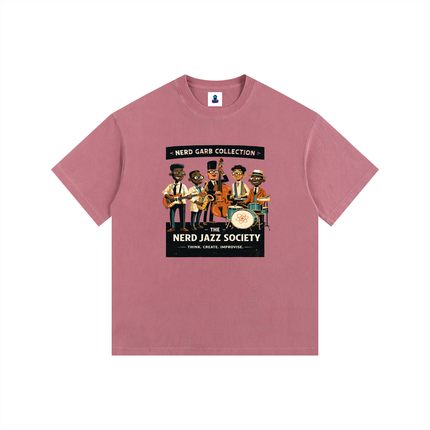 Nerd Jazz Society Vintage Washed Oversized Cotton T-Shirt