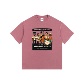 Nerd Jazz Society Vintage Washed Oversized Cotton T-Shirt