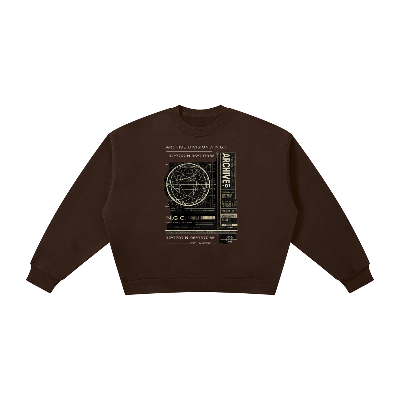 N.G.C. Atomic Archive Boxy Fleece Crewneck Sweatshirt