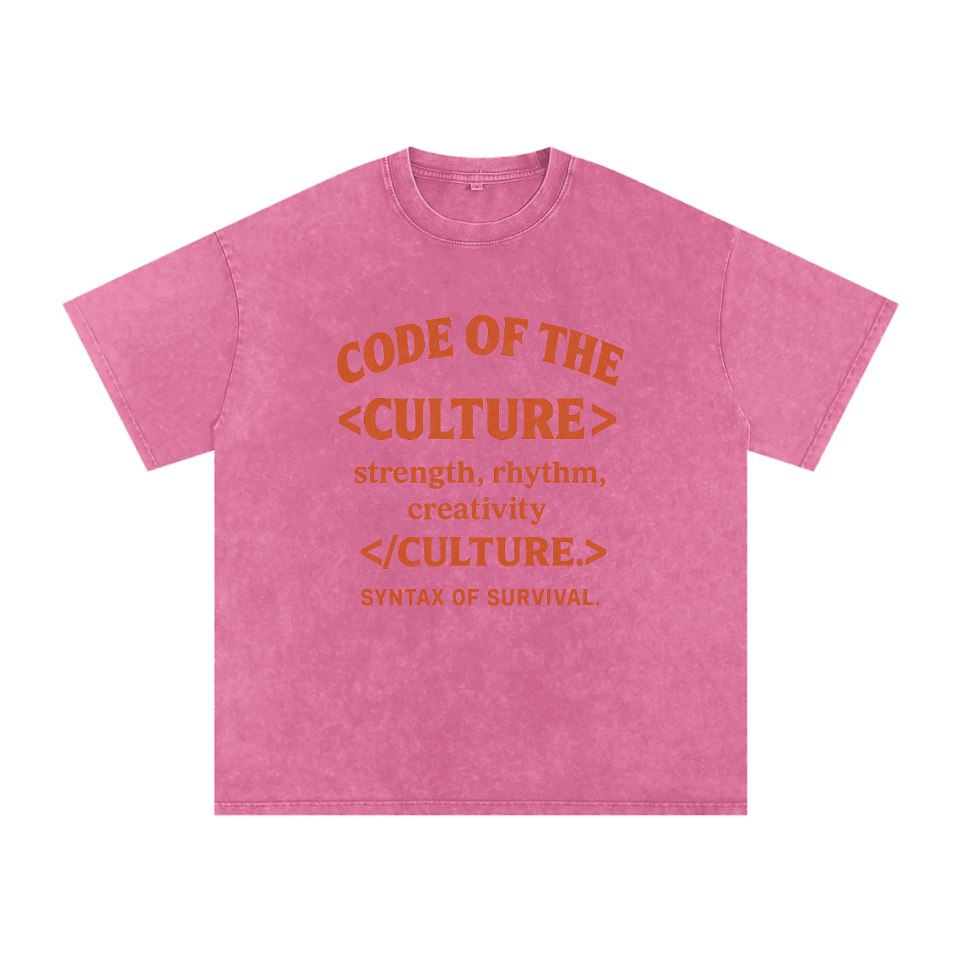 “Code of The Culture” Snow Washed Oversized Cotton T-Shirt