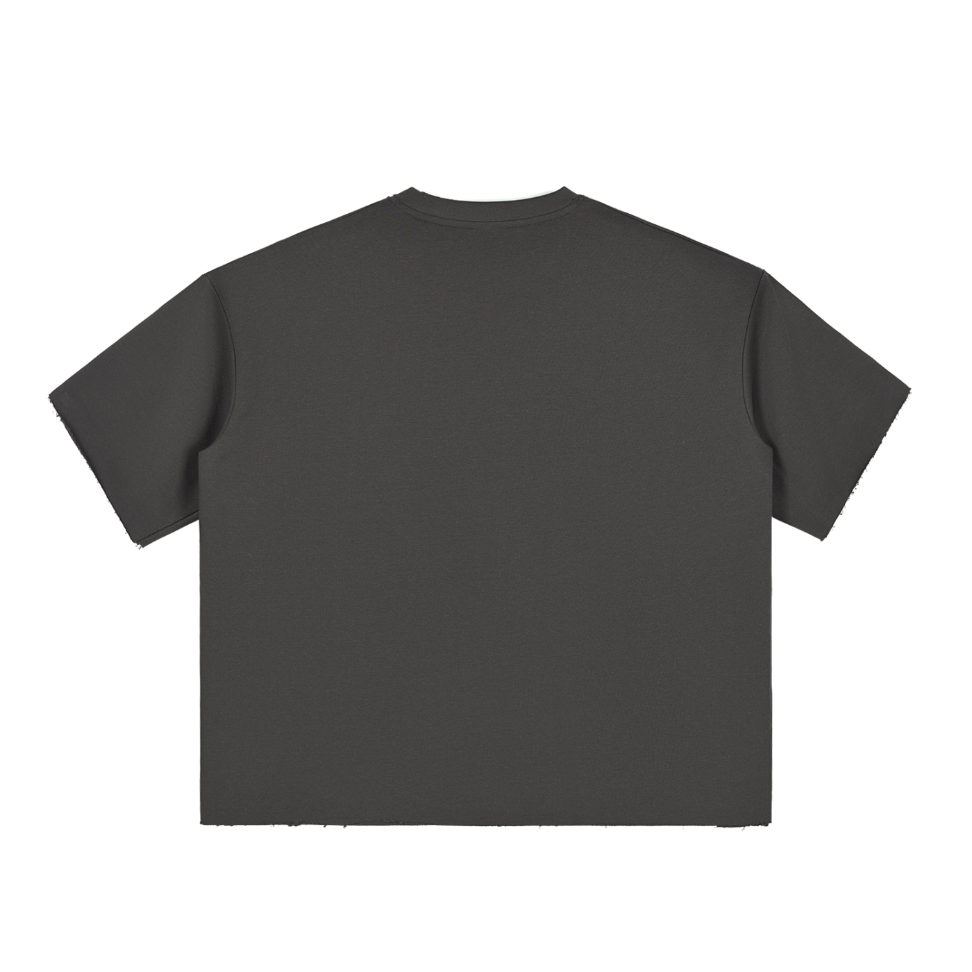 “LFT HVY SHT” Boxy Half-Sleeve Raw Edge T-Shirt
