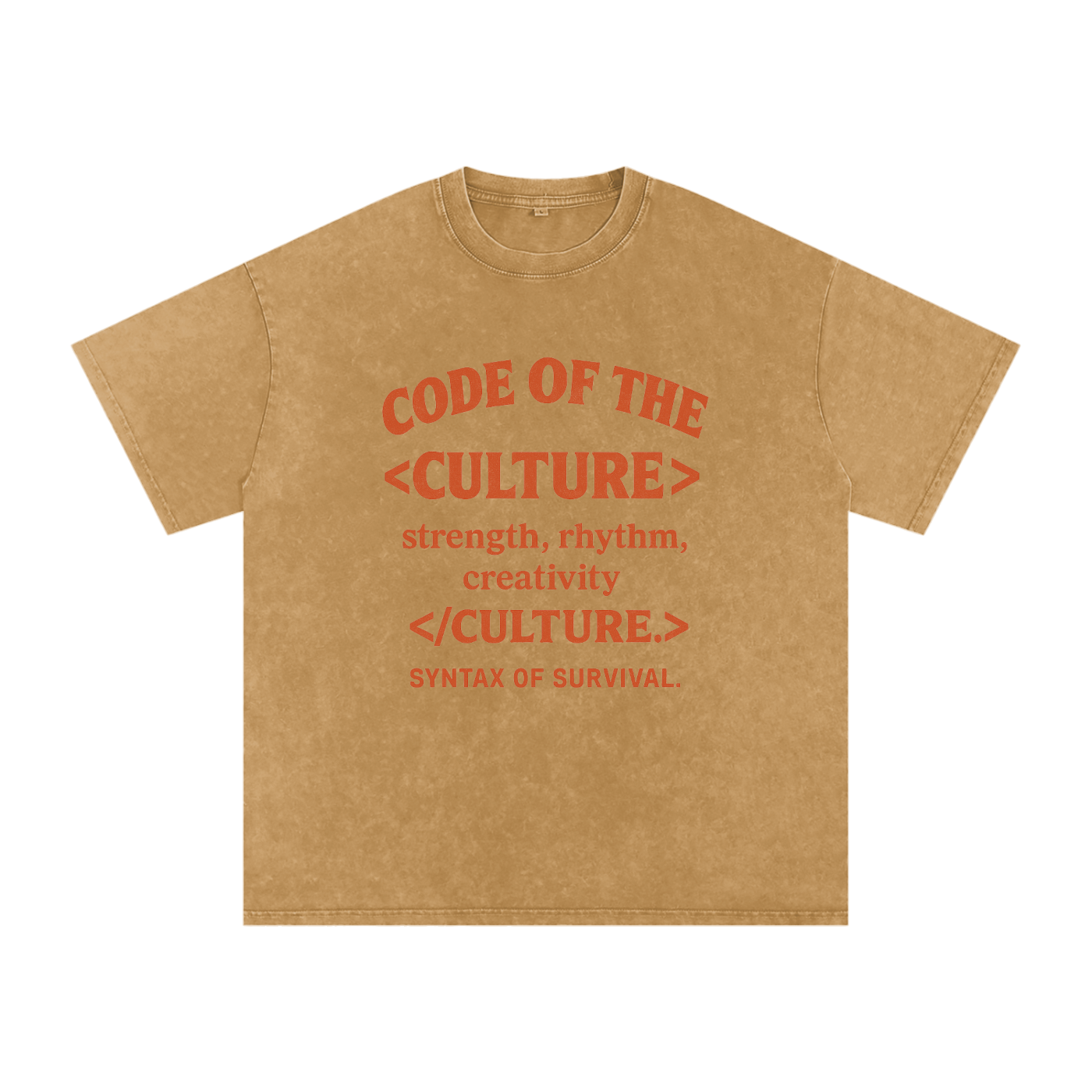 “Code of The Culture” Snow Washed Oversized Cotton T-Shirt