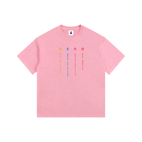 NGC “NERD” Washed Drop Shoulder Tee - Loose Fit Drop Shoulder Graphic Premium T-Shirt