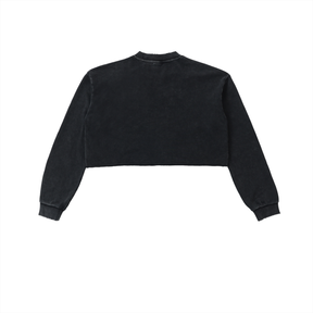 N.G.C Archive Snow Washed Raw Edge Cropped Sweatshirt