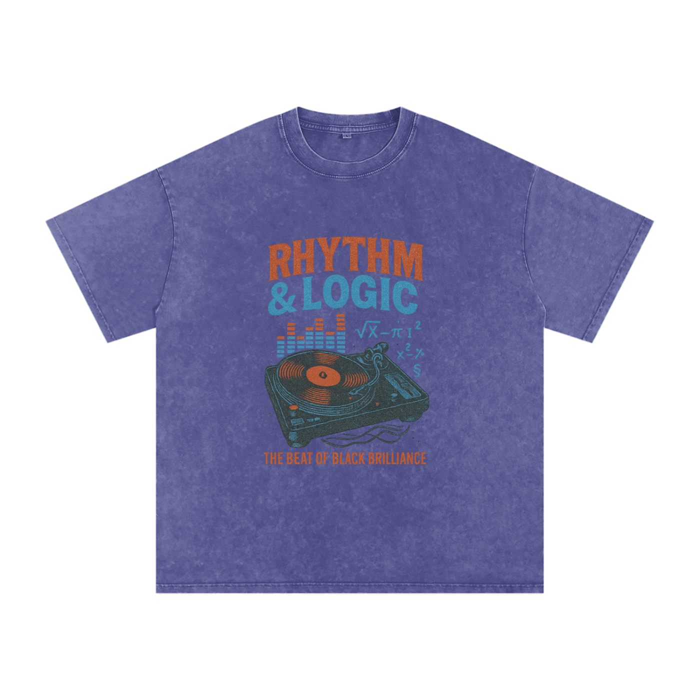 “Rhythm & Logic” Snow Washed Oversized Cotton T-Shirt