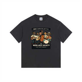 Nerd Jazz Society Vintage Washed Oversized Cotton T-Shirt