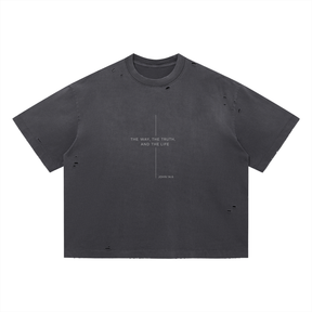 The Way Vintage Washed Distressed Boxy T-Shirt