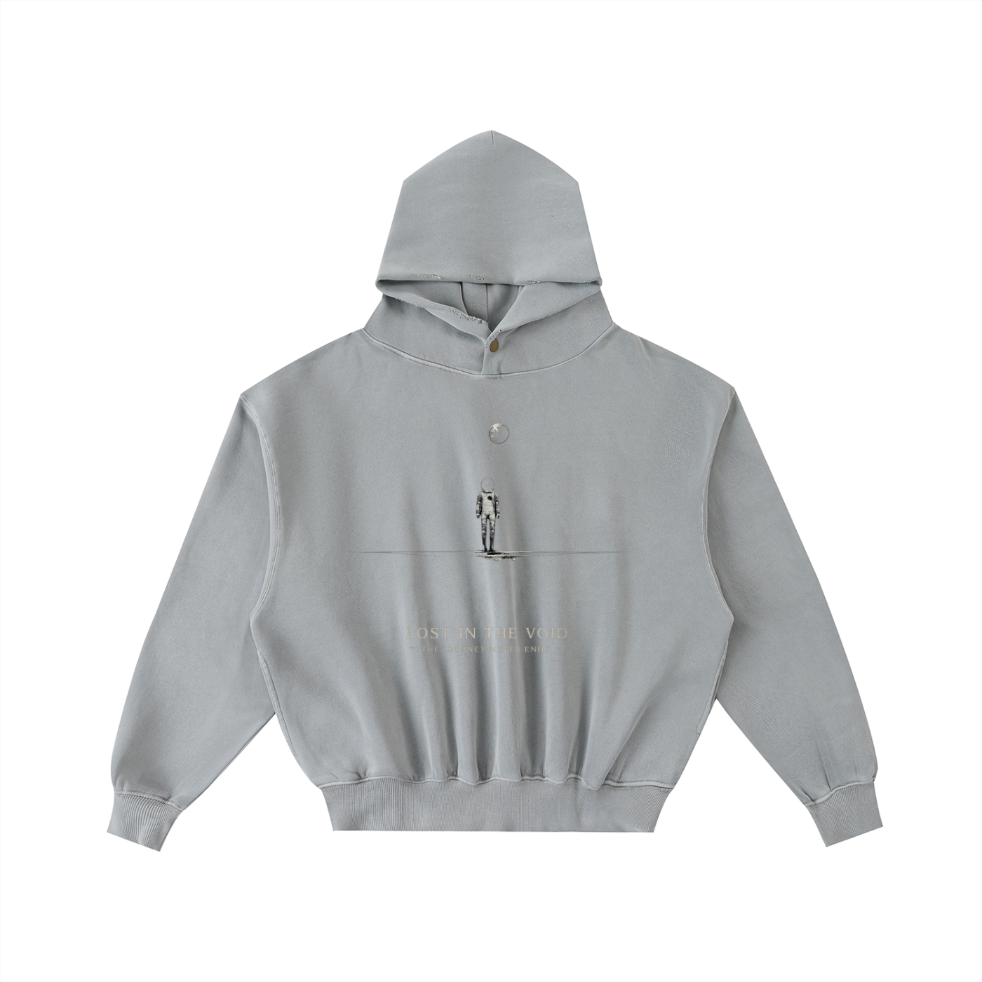 Lost in the Void Frayed Enzyme Washed Oversized Hoodie
