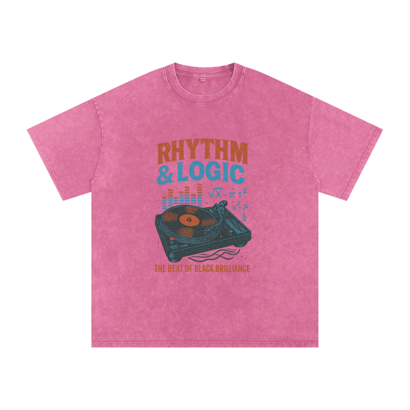 “Rhythm & Logic” Snow Washed Oversized Cotton T-Shirt